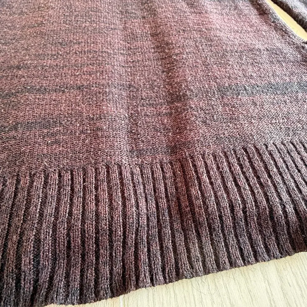 Ambiance Womens Size Small Brown Rib Cardigan Open Front Pockets